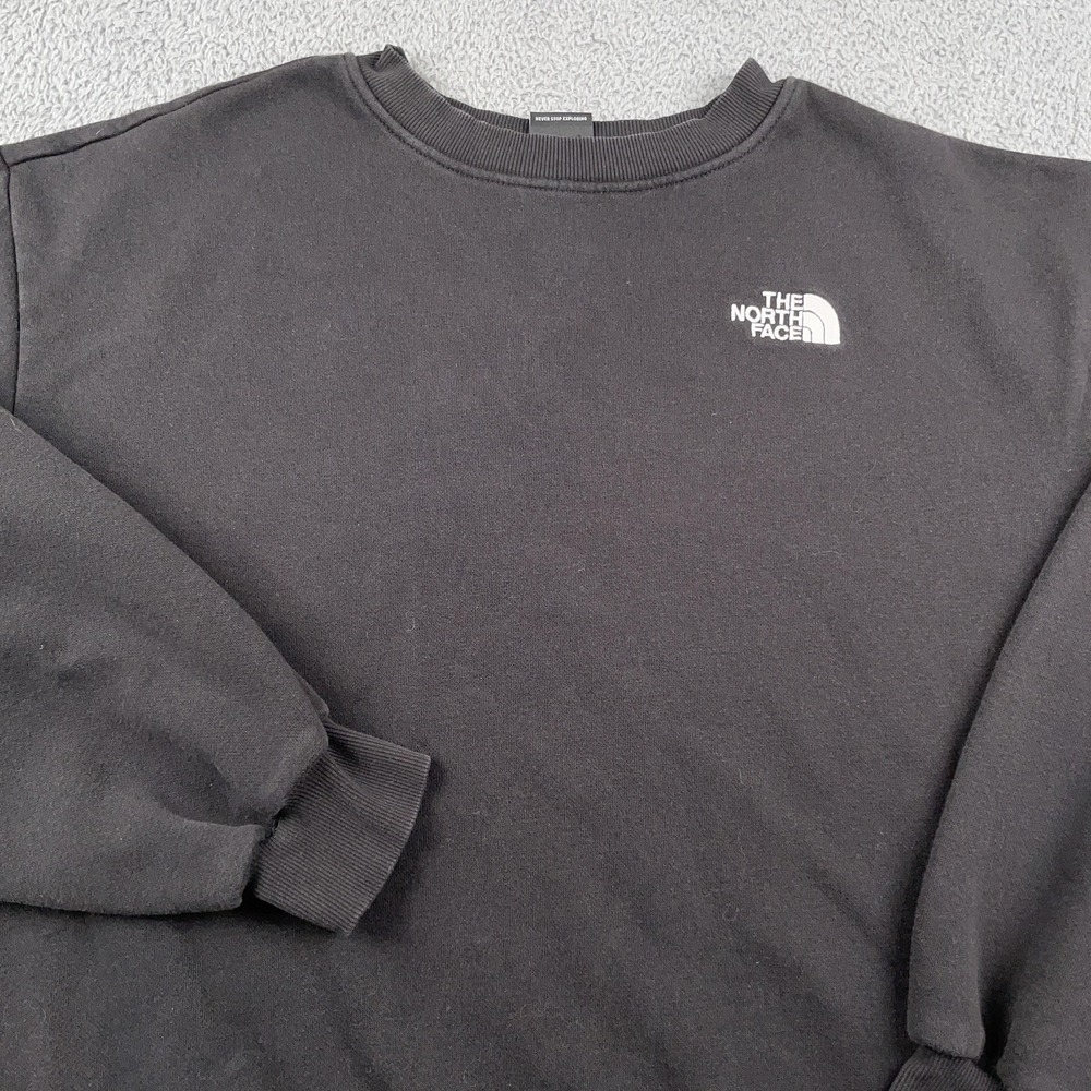 The North Face Sweatshirt Womens Medium Black Crewneck Fleece Pullover Outdoor